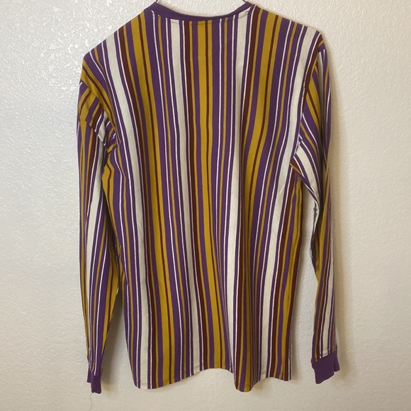 Medium, long sleeve, purple, white and gold LOWKEY shirt. - Picture 2 of 5